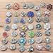Ginooars 10PCs Mixed Style Rhinestones Snaps Buttons 18/20mm for Interchangeable Snaps Jewelry