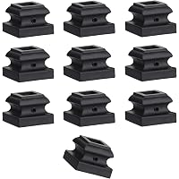 16 Pcs Iron Baluster Shoes With Screws - 1/2 Inch Square, Satin Black, For Staircase Handrail Support - View #8