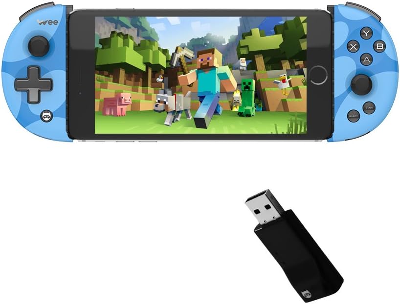 Bounabay Wireless Telescopic Bluetooth Controller Gamepad for iPhone iOS System Android,Blue