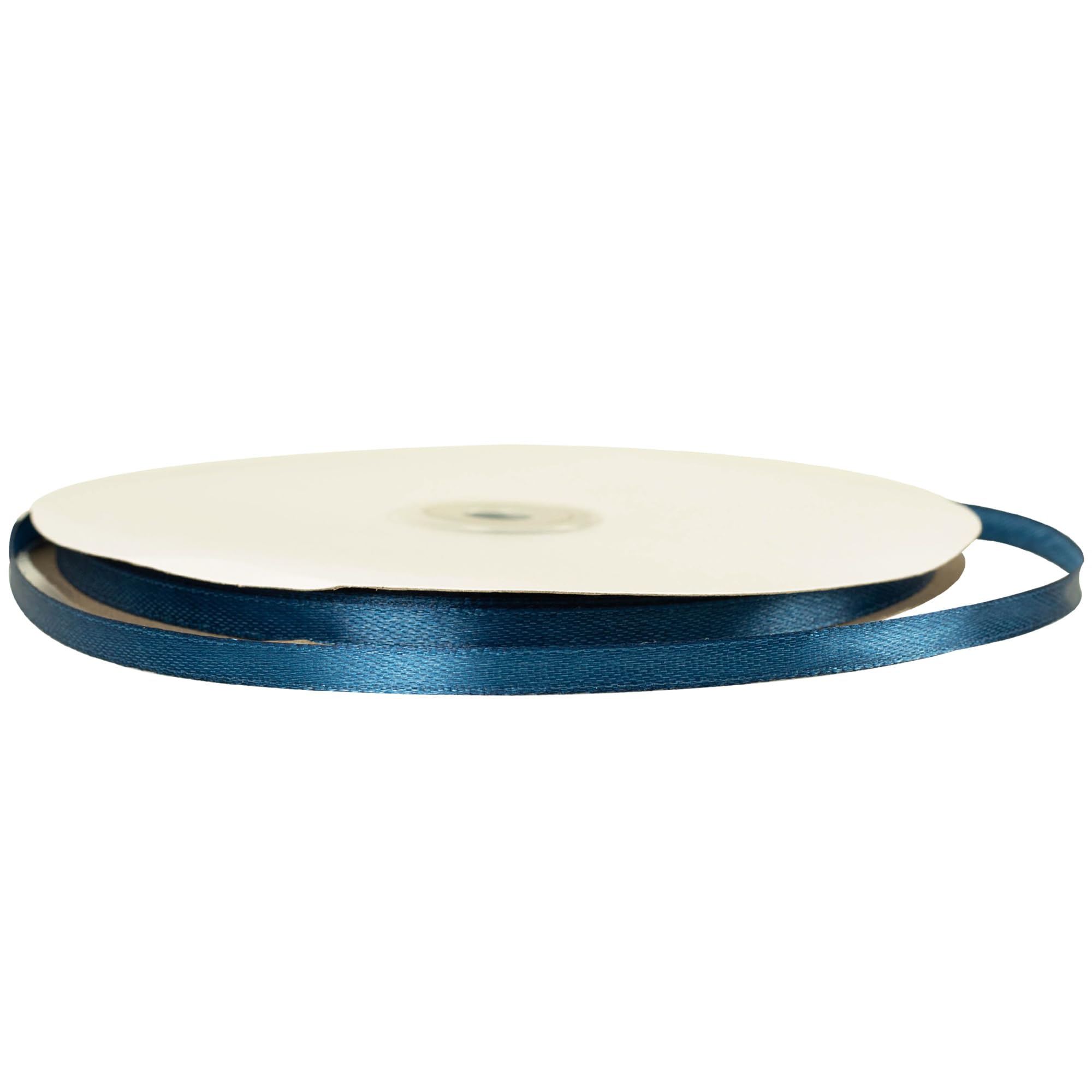 Navy Satin Ribbon 6mm Thin x 91m - Dark Blue Gift Wrapping Ribbon for Wedding, Christmas & Crafts | Slim Decorative Ribbons for Present Wrapping, Cake, Hair Bows & Florist Decorations — image 1