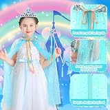 Vicloon 11Pcs Princess Cape Set Blue with Crown Wand Jewelry Bag 3+ yrs view 3