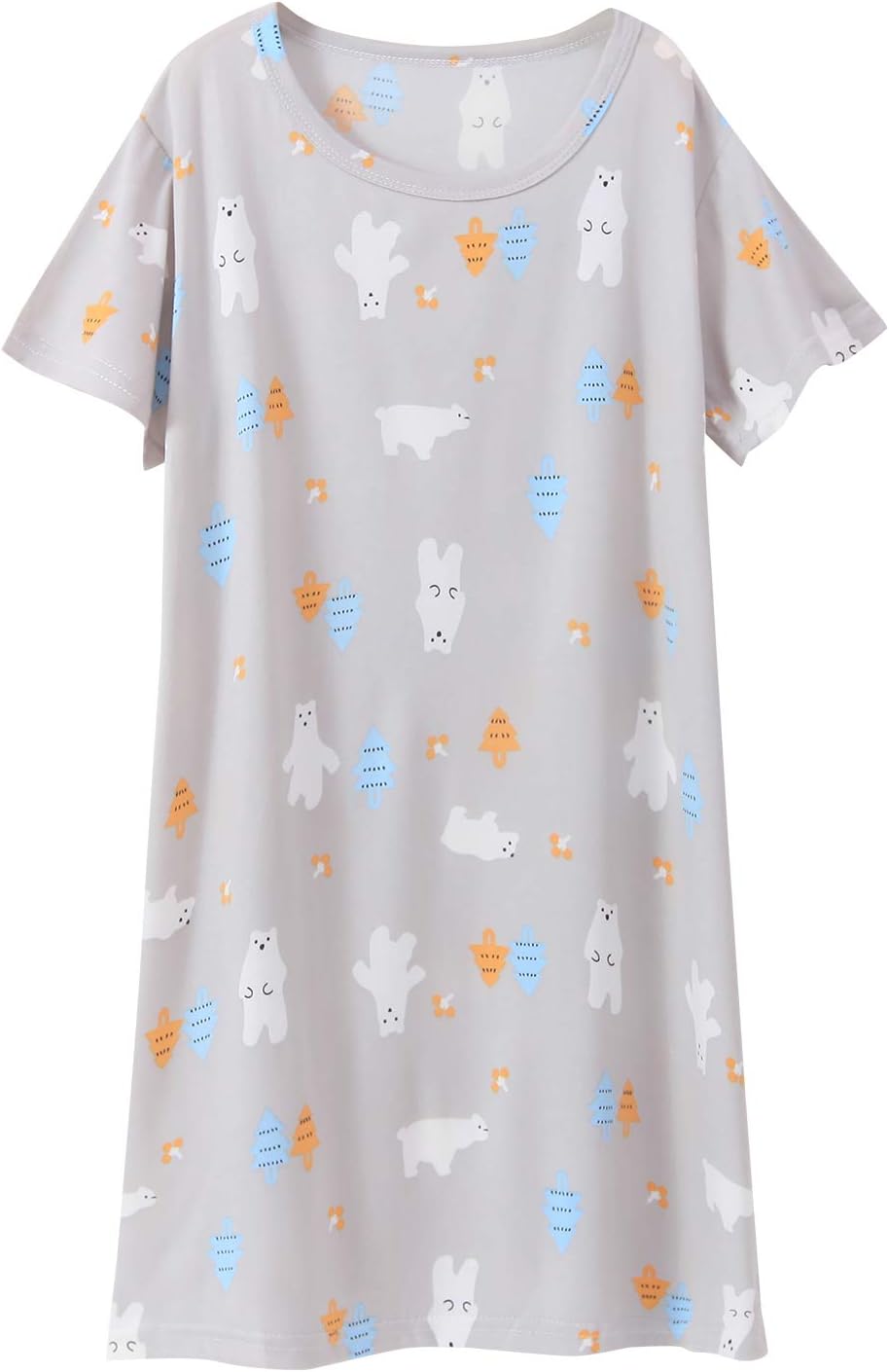 Girl's Nightgowns Polyester Round Collar Sleepwear Soft Cute Animal Princess Nightdress 3-12 Years