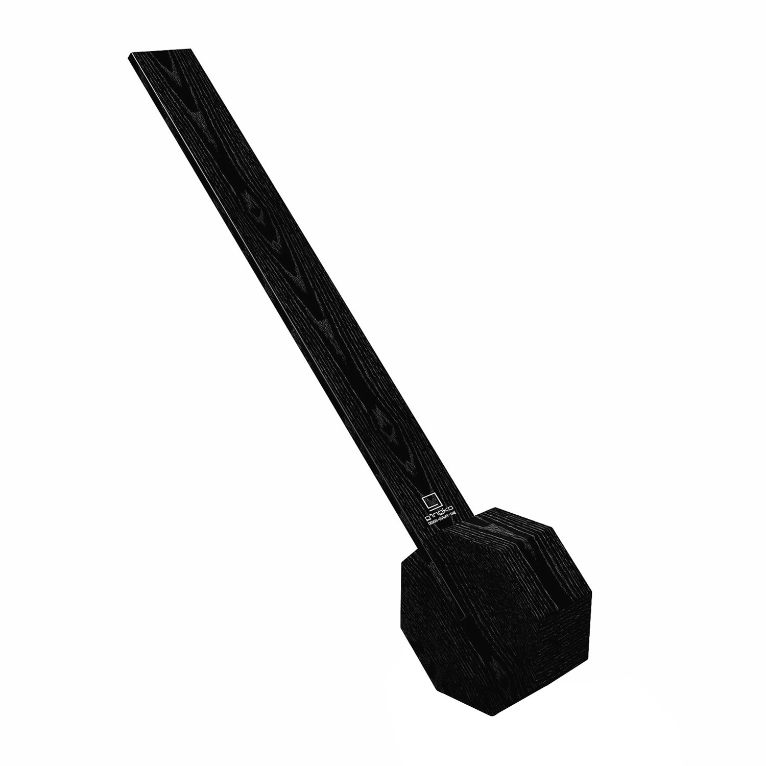 Gingko Octagon One Desk Light LED Lamp with Natural Wood Effect Finish, Rechargable with 36 LED Light Output, Black