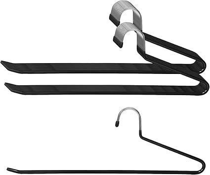 Amazon Co Jp Auv ズボンハンガー 本 すべらない スラックス ハンガー 洗濯物干し スカート用 頑丈 デニム適用 パンツスカート ストール ブラック ホーム キッチン
