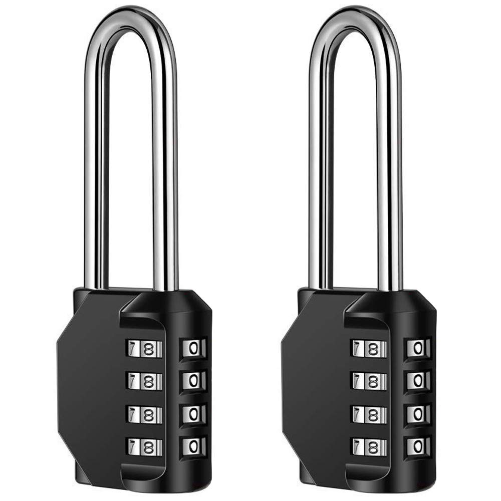 4 Digit Long Combination Padlocks Outdoor Digits Resettable Extra