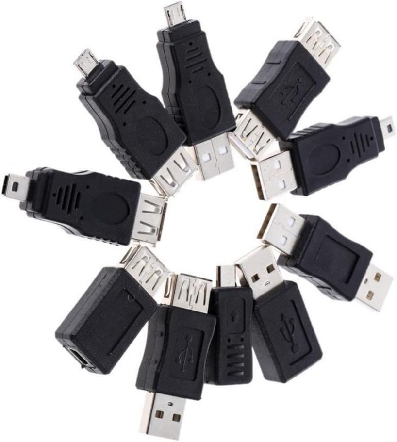 XIELI 10 Pcs OTG 5 Pin F/M Changer Adapter Converter USB Male To Female Micro Mini Plug for Computer Tablet PC Mobile Phone
