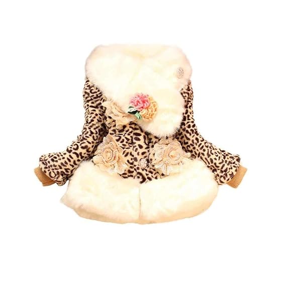 two flowers and one pink coat cosy fur soft leopard