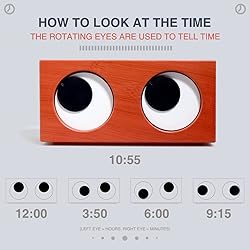 MENG ZHI AO Desktop Big Eyes Clock Rotating Eyes
