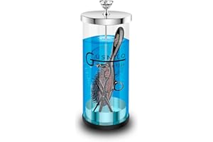 Gusnilo 42 Oz Barber Jar with Stainless Steel Tray and Durable Glass,Salon Jar Suitable for Nail Tools & Spa Implements,Hairdressing Tools