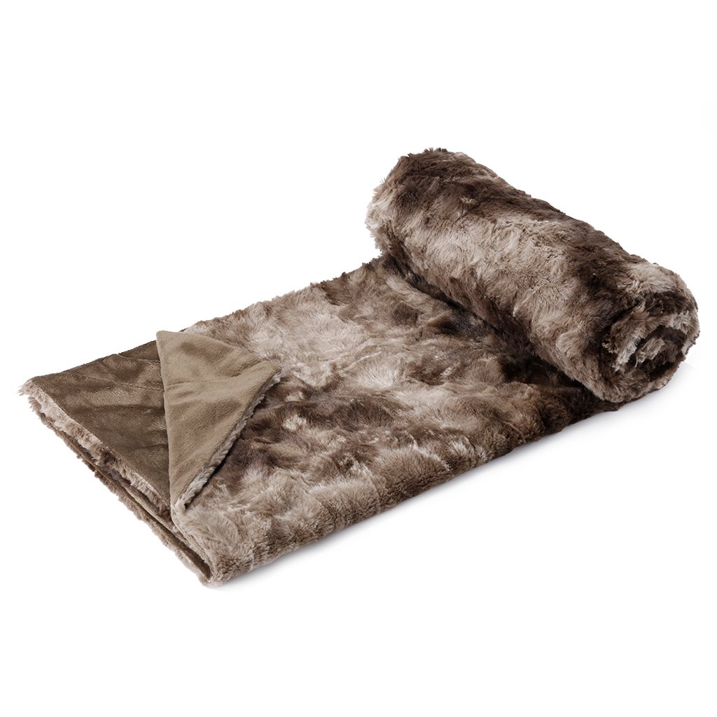 LANGRIA Luxury Super Soft Faux Fur Fleece Throw Blanket Cozy Warm Breathable Lightweight and Machine Washable Dyed Fabric for Winter – Decorative Furry Throw for Couch Bed (60x80\