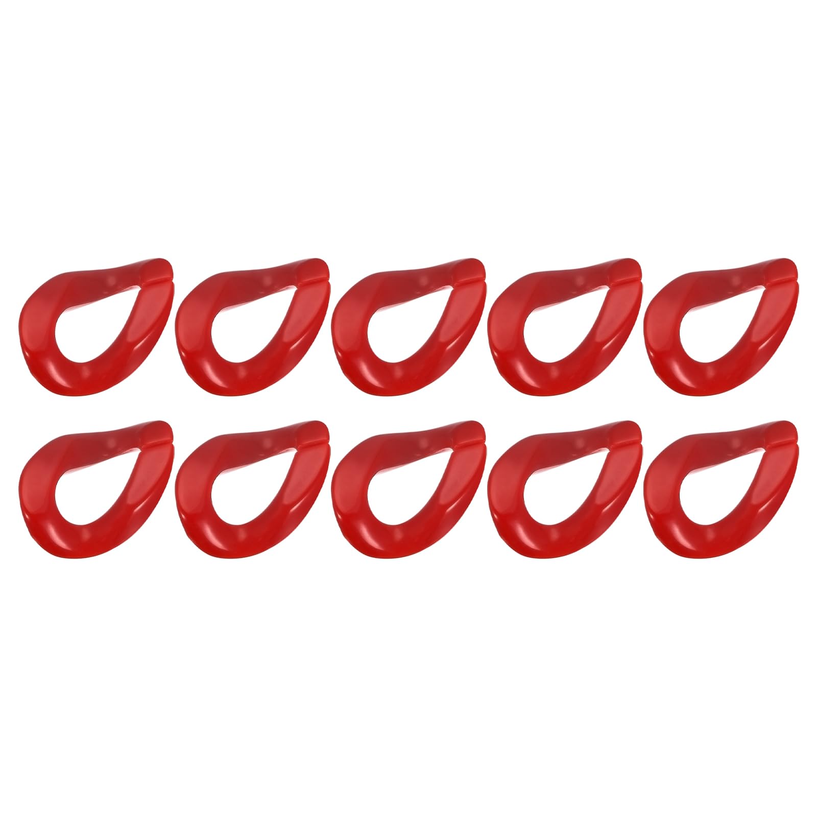 METALLIXITY Acrylic Chain Linking Rings (23 x 17mm) 100pcs, Plastic Open Oval Quick Link Rings - for DIY Purse Eyeglass Pocket Lanyard Chains Making, Red