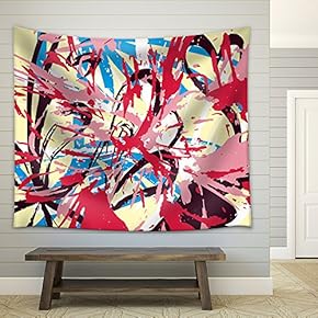 Vector - Colored Abstract Pattern Graffiti - Fabric Wall Tapestry Home Decor - 51x60 inches