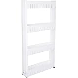 Mobile Shelving Unit Organizer With 4 Large Storage Baskets Slim