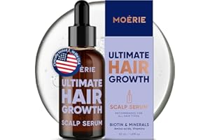 MOERIE Ultimate Hair Growth Serum for Natural Hair Regrowth & Thickening - Anti Thinning & Hair Loss Treatment for Women - Rapid Hair Growth Products - Scalp Oil Alternative - 1.69 fl oz / 50 ml