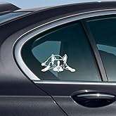 WIRESTER 6 inch Clear Vinyl Decal Sticker Decoration for Car Window (Or Any Flat Surface) - Boston Terrier Dog Lying Down Looking Up
