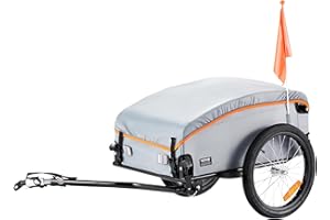 VEVOR Bike Cargo Trailer, 100 lbs Load Capacity, Heavy-Duty Bicycle Wagon Cart, Foldable Compact Storage with Universal Hitch