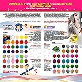 GERCUTTER Store - Combo No.6: 5 Yards Siser EASYWEED Heat Transfer Vinyl + 3 Yards Siser Glitter Heat Transfer Vinyl (Mix & Match Your Favorite Colors)
