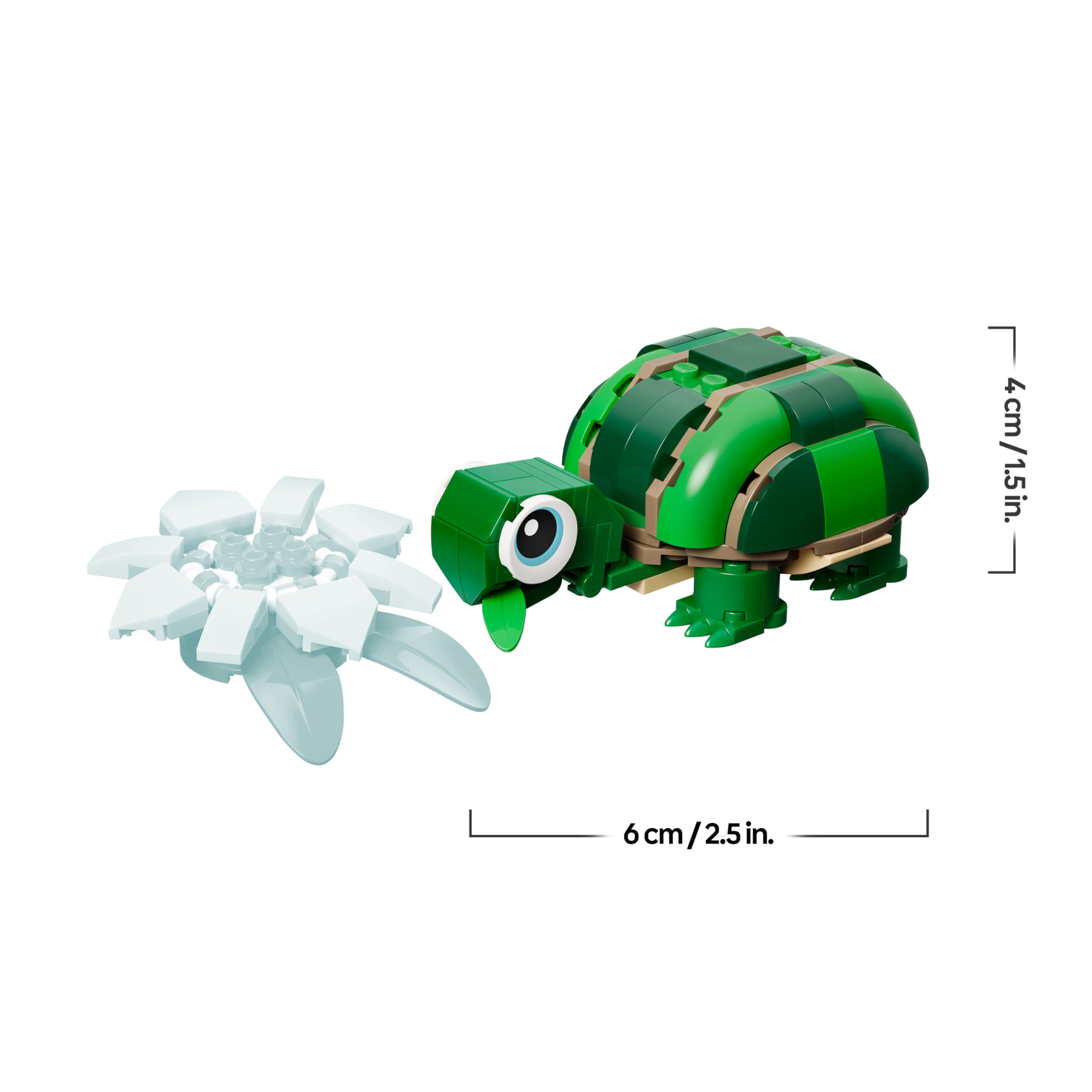 LEGO Creator 3in1 Turtle with a Water Lily Flower Toy - Animal Figure Transforms into a Chameleon or Frog - DIY Desk Decor Idea - Birthday Gift for 7+ Year Old Girls & Boys - 31377 7