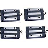 HGH20CA Linear Slider Bearing Blocks 4Pcs,20mm HG20 Linear Motion Ball Bearing Carriage Slider Sliding CA Block for Square Linear Slide Guide Guideway Rail HGH20 HGR20 as CNC Kit Part Replacement