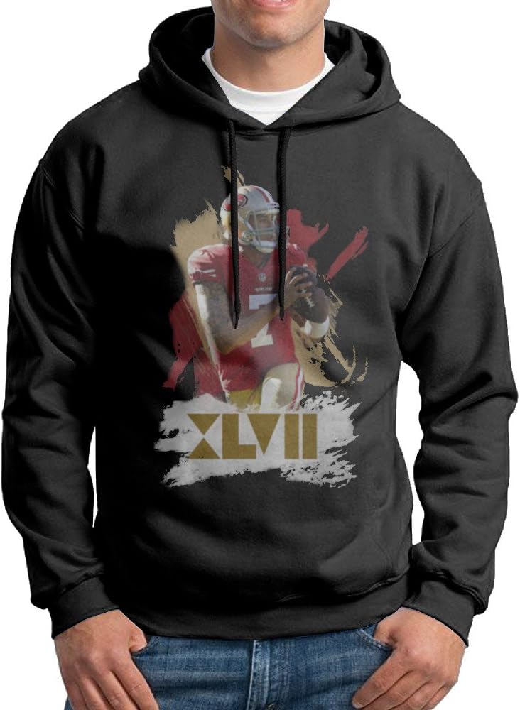 Colin Kapernick 49ers Football Mens Pullover Black Hooded Sweatshirt