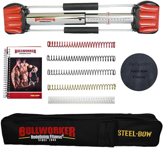 Bullworker 20" Steel Bow - Full Body Workout - Portable Home Gym Isometric Exercise Equipment for Fast Strength Training Gains. Cross Training Fitness; Chest, Back, Arms, and Abs Exercise Machine
