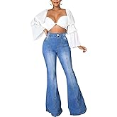 QERINTE Cuyulitcik Womens Plus Size Jeans Stretchy Plus Size Ripped Jeans Womens Flare Bootcut Denim Pants