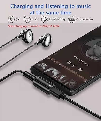 in Galaxy Pixel Headphone Adapter, USB C to Aux and 60W PD