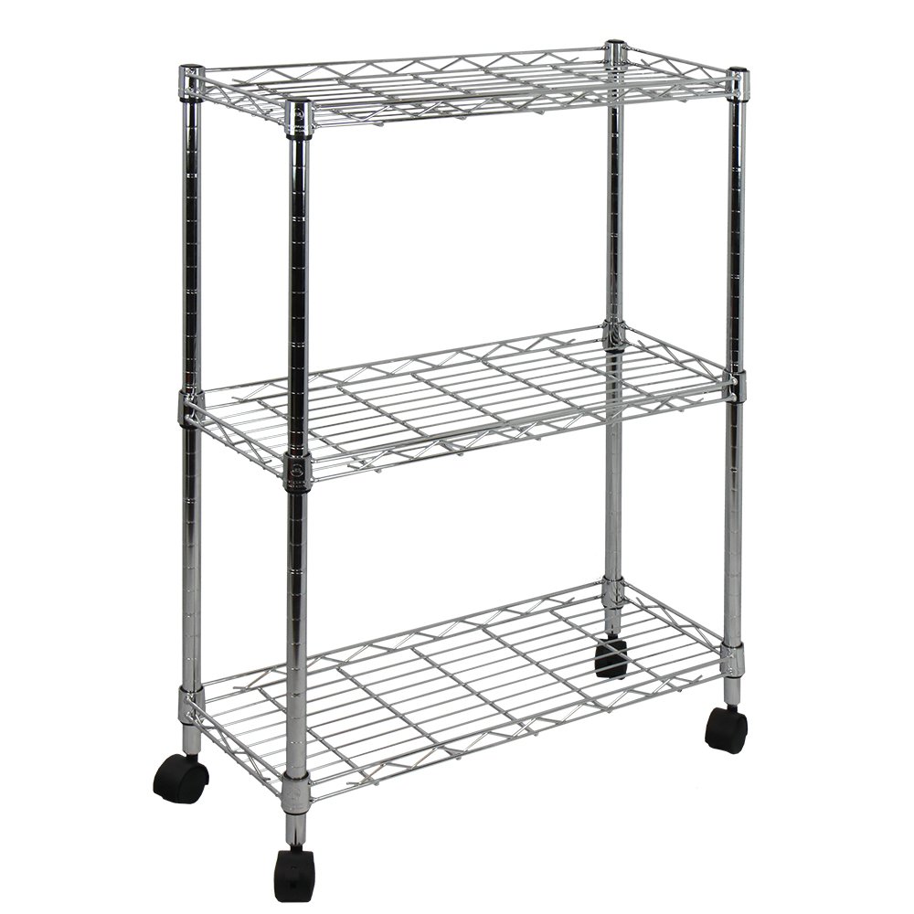 Photo 1 of Oceanstar 3-Tier Shelving All-Purpose Utility Cart, Chrome