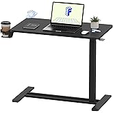 FLEXISPOT Medical Adjustable Overbed Bedside Table with Wheels Pneumatic Mobile Standing Desk Laptop Desk Rolling Computer Ca