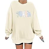 Zoemghc Teacher Sweatshirt for Women Oversized Teach Graphic Shirt Teachers Gift Cute Floral Long Sleeve Pullover Tops