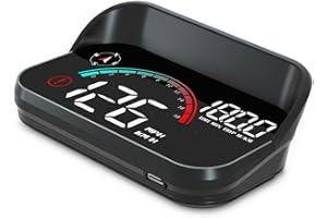 AZIJYV Windshield Speedometer Projector, Digital Speedometer for Car GPS Speedometer with Speed, Overspeed, Heads Up Display for Cars Suitable for All Vehicles