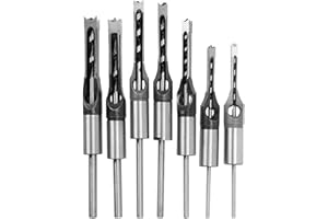 CDIYTOOL Woodworking Square Hole Drill Bits, Wood Mortising Chisel Set Wood Square Hole Mortising Chisel Drill Bits for Mortising Machines and Drill Press Attachments,7pcs: 1/4,5/16,3/8,2/5,1/2,9/16,5/8