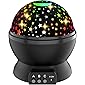 Night Light Projector Gifts for Kids: DEVRNEZ 360 Degree Rotating Moon Star Nightlight for Age 2-12 Baby Girls Boys for…