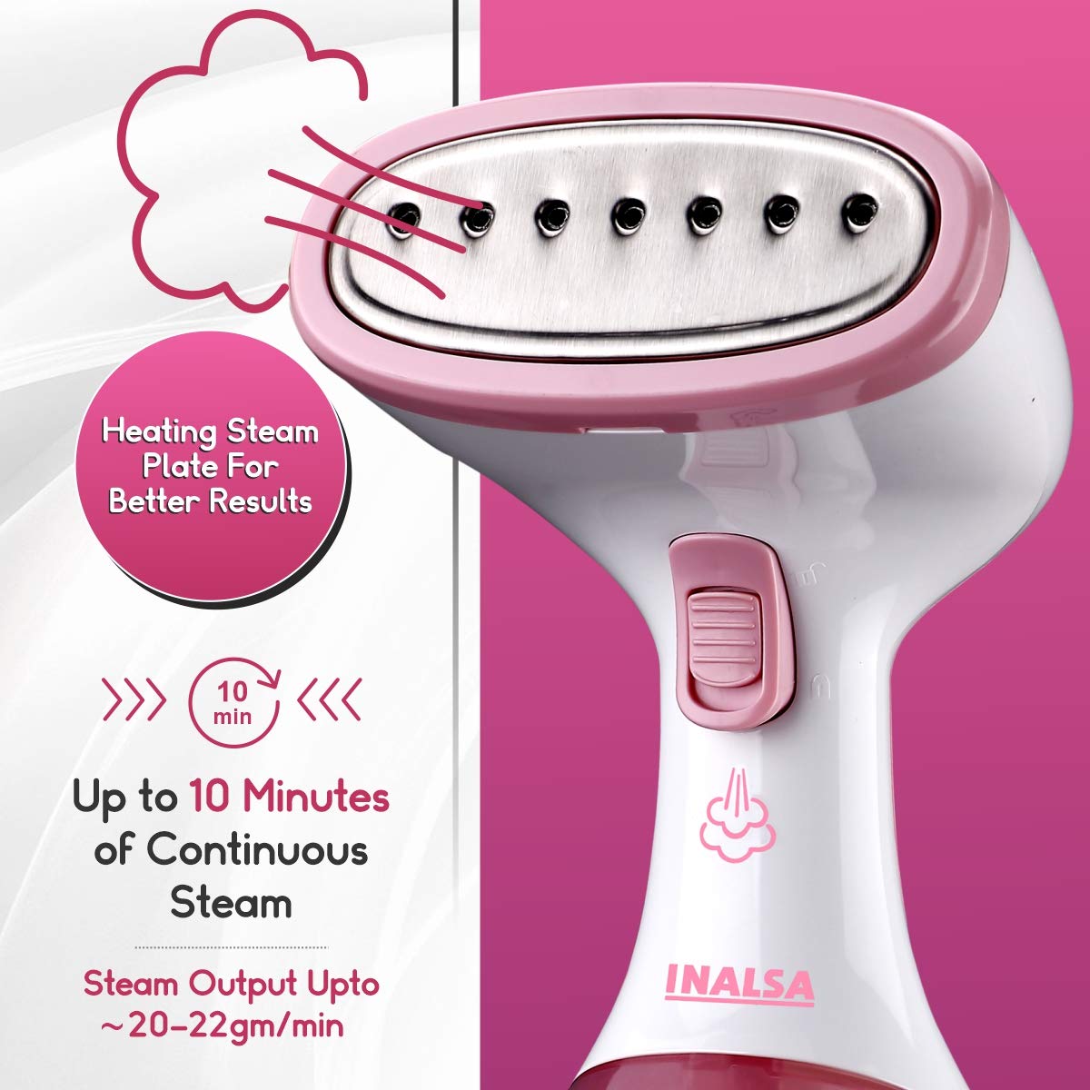 Top 10 Best Handheld Garment Steamers in India 3 Inalsa Steamax 1200-Watt Garment Steamer