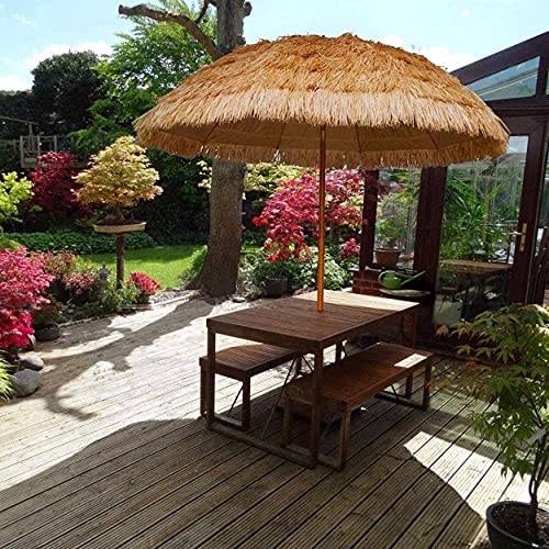 ZEKKLE Runder Sonnenschirm Hawaii Strandschirm Gartenschirm Balkonschirm, Strohschirm Apply To Garten Terrasse Rasen Strand Sonnenschirm – Bild 3