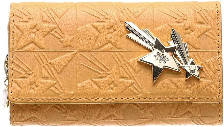 Amazon セット品 Anna Sui アナスイ キーケース ヘブンスター 星 ゴールド 鍵財布 レディース サイフ さいふ キー財布 キーホルダー 4連 キーリング キーケース ラッピング クリーム Anna Sui アナスイ キーケース