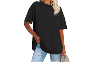 ADOREJOY Womens Oversized T-Shirt Summer Short Sleeve Tops Casual Boyfriend Shirt Loose Fit Tees