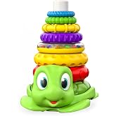 Move2Play Stacking Toy, Includes 7 Unique Rings, Montessori Development, Baby Toy, Gift for 1 Year Old Boys &amp; Girls, Ages 0-6+, 9, 10, 12, 18+ Months (Turtle Stacker)