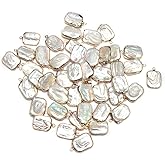 QSLLER 5pcs Natural Pearl Pendants Irregular Multiple Shapes Cultured Freshwater Baroque Pearl Charms for Jewelry Making Gift