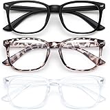 3 Pack Blue Light Blocking Glasses-Blue Light Glasses for Women Computer Glasses Anti eyestrain Eyeglasses Readers for Men