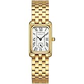 AGEAGO Gold Watches for Women,Vintage Bracelet Roman Dial Rectangular Ultra-Thin Case with Adjustment Tool