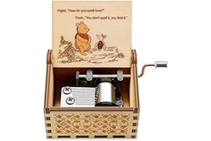 Muzero Pooh Music Box Gift, Pooh Saying Wooden Music Box Gift for Wife Husband Girlfriend Daughter Son Birthday Valentine Day Anniversary Christmas Play You are My Sunshine