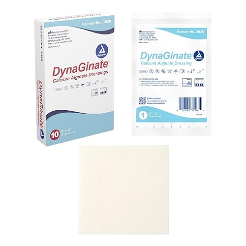 Dynarex DynaGinate Calcium Alginate Wound Dressing - Sterile, Non-Stick  Topical Wound Pads - Absorbent Gel Patches For