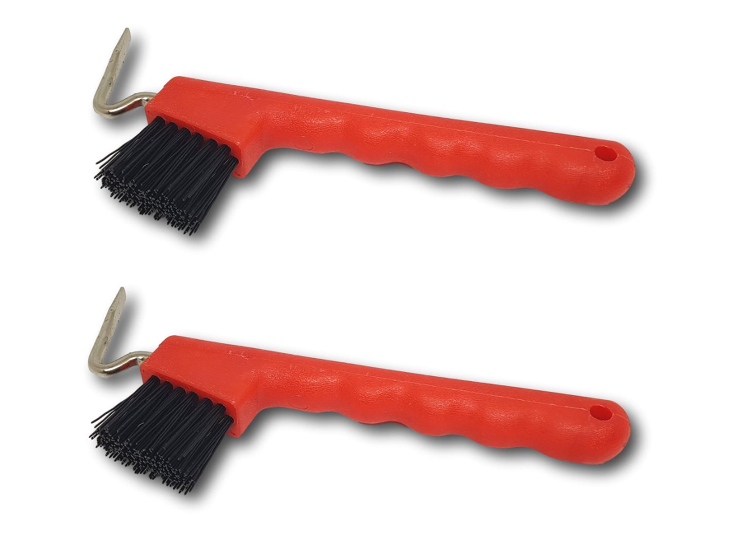Hoof Pick for Horses Donkey Goat Hoof with Extra Stable Brush and Ergonomic Handle (2 x Red)