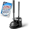 FORASTO 2 in 1 Toilet Plunger and Brush Set，Extended Handle Plunger，Toilet Bowl Brush Plunger Set, Bathroom Cleaning Tools ，T