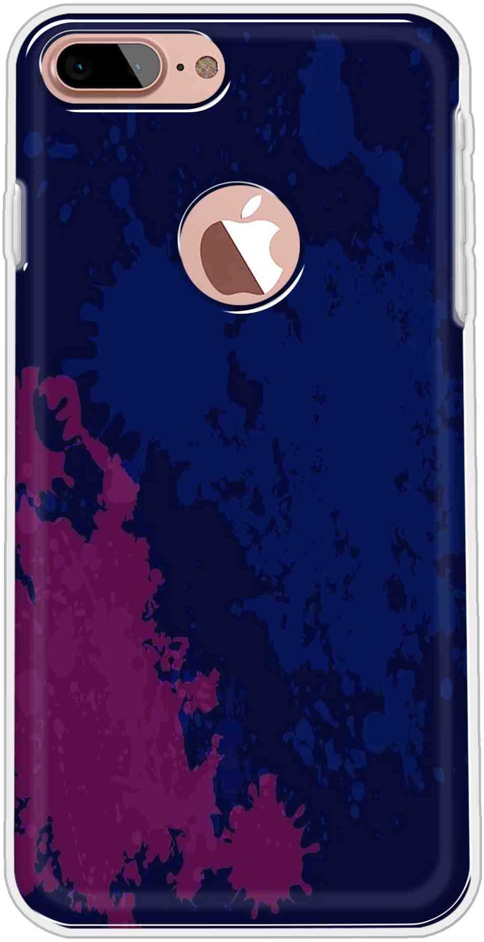 Vibey - Soft TPU Abstract - Printed Back Cover Case Compatible for Apple iPhone 7 Plus. One Tempered Glass Free