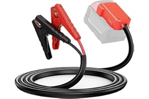 SLGAHGS Jumper Cables with alligator clips for Milwaukee M18 18V Batteries,Jumper Cable Clamps with Adapter Silicone wire 8AWG Automotive Booster Cables 5.6FT for Jump Starting Car Using Tool Battery