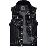Mens Casual Denim Vest Sleeveless,Vintage Jean Vest Button Down