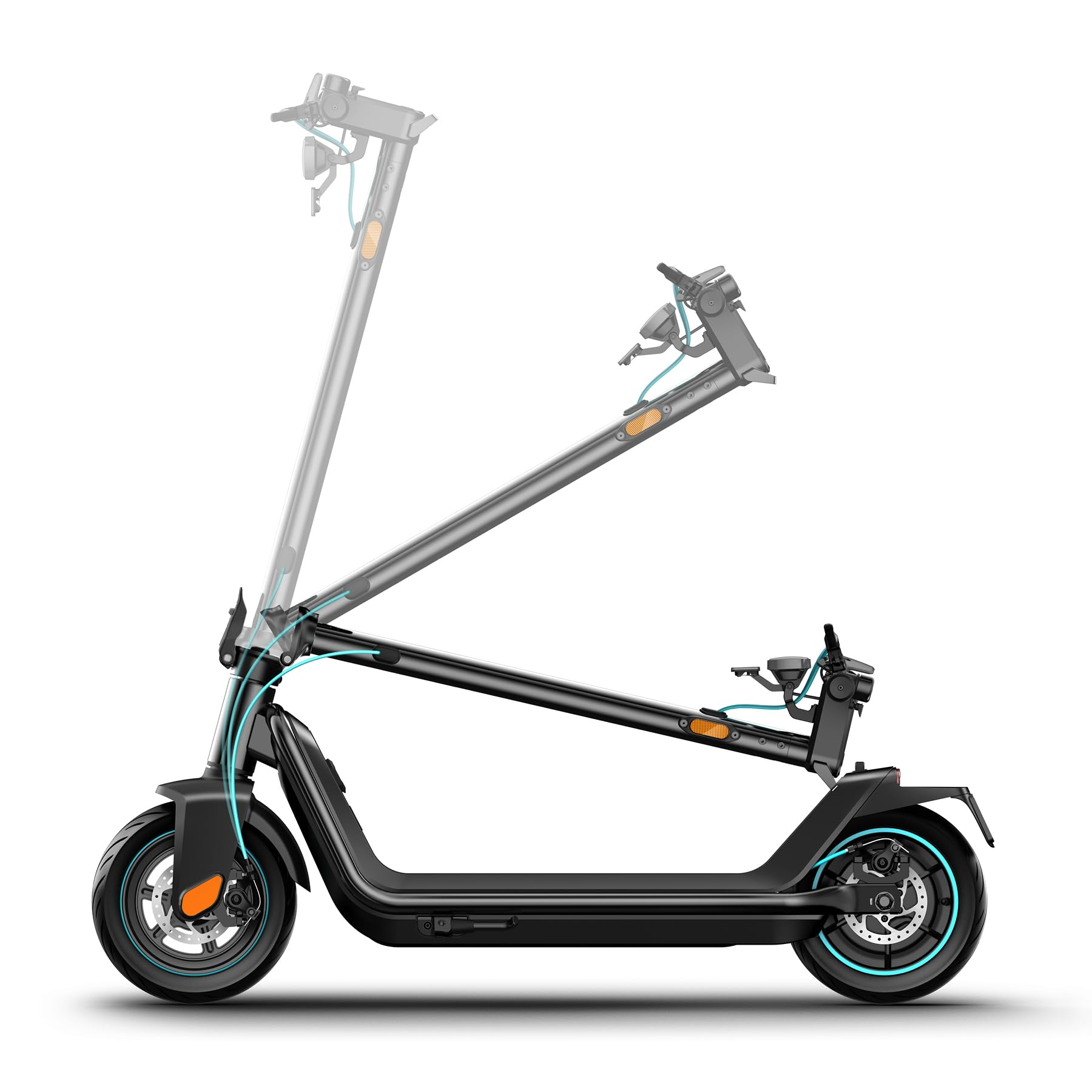 Odys Alpha X5 Pro E-Scooter mit Straßenzulassung und Blinker (20 km/h, 50 km Reichweite, 20% Steigung, 10,5'' Reifen, Display, App, klappbar) E-Roller mit Straßenzulassung Elektroscooter Elektroroller 6