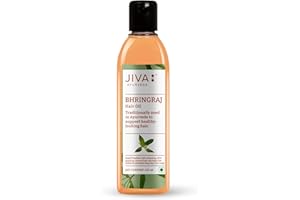 JIVA Bhringaraj Hair Oil, 120 ml — 100% Pure & Natural Bhringraj Oil for Healthy-Looking Hair & Scalp Nourishment, Reduces Flaking, Strengthens Roots — Pack of 1